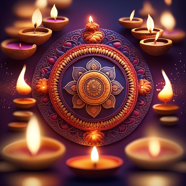 vector happy Diwali traditionele feestviering achtergrond met diya illustratie