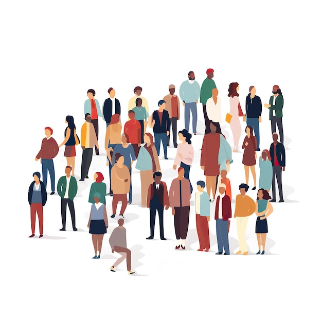 Photo vector illustration of a crowd of people in flat style