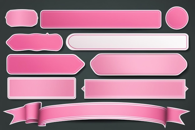 Photo vector pink banner sticker