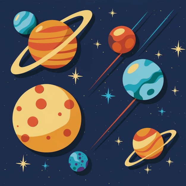 Photo vector planets transparent set