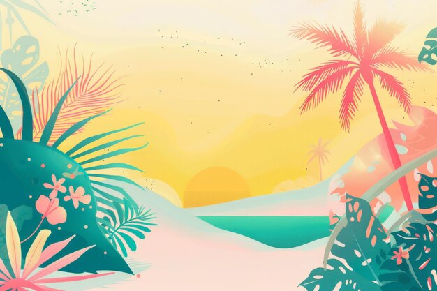 Photo a vector summer beach tropical paradise