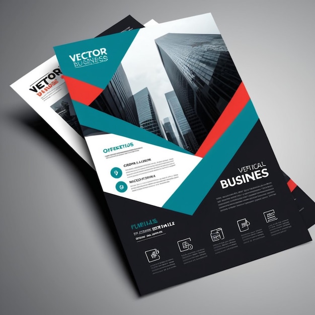 Vector vertical business flyer template