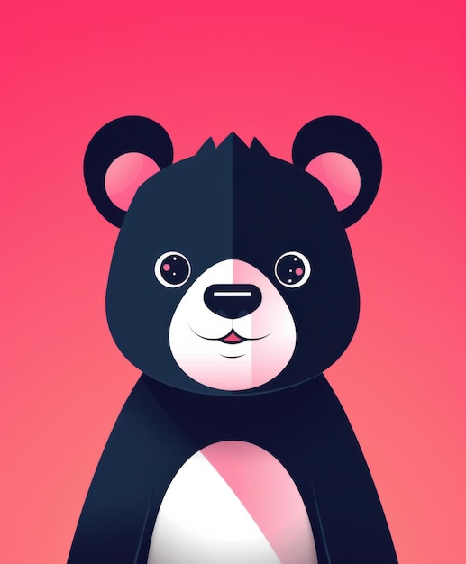 Vibrant artistic bear portrait