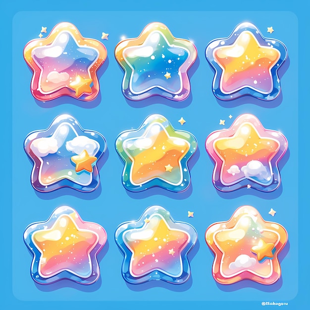 Photo vibrant sticker set for groovy graphics