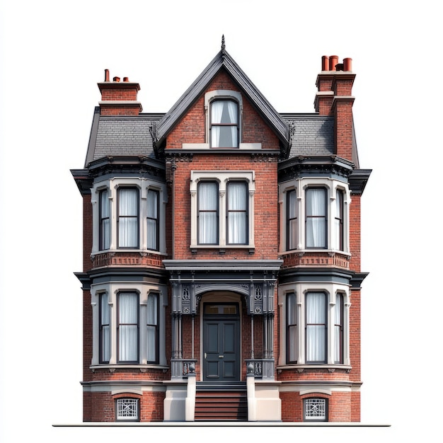 Photo victorian terrace house photorealistic 3d model render