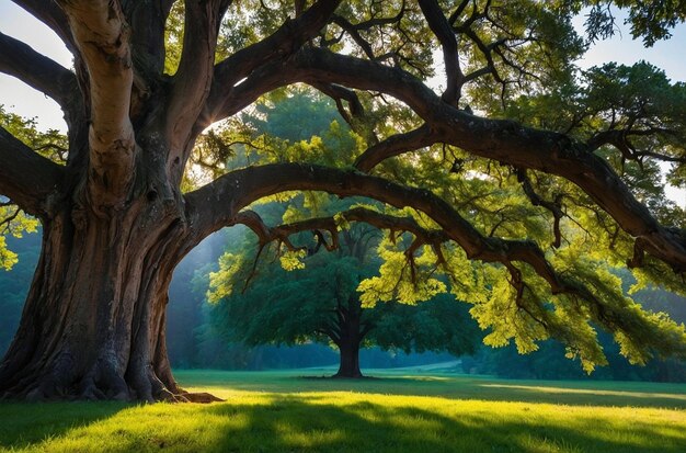 Photo under view big tree