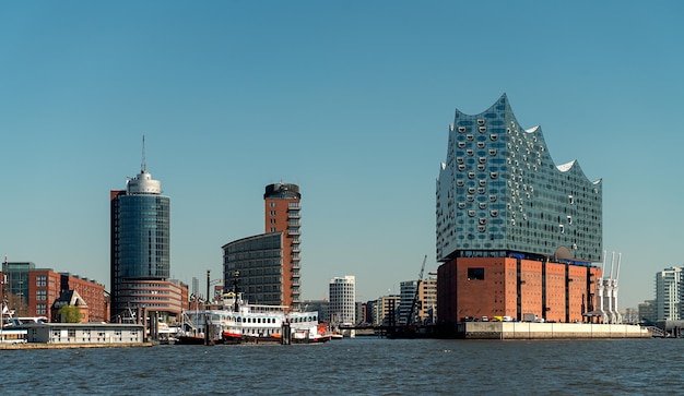 Photo view of the elbphilharmonie in hamburg