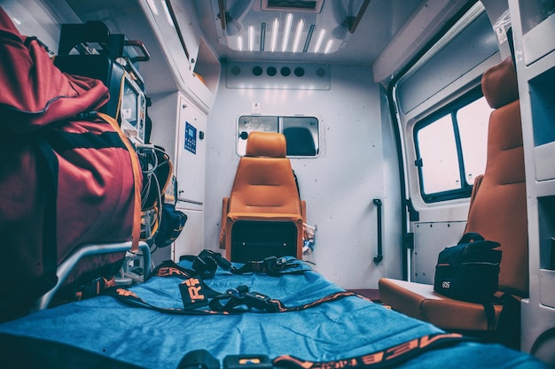 View from inside the ambulance