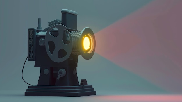 Photo a vintage movie projector casting a beam of light