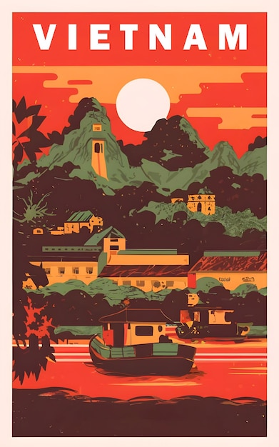 Photo vintage vietnam poster design