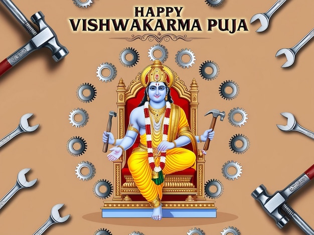 Векторная иллюстрация Vishwakarma Puja