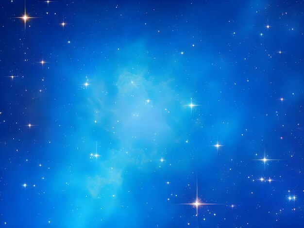 Photo vivid blue nebula with sparkling stars in a serene smooth space background