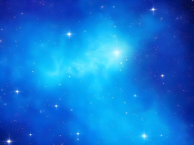 Photo vivid blue nebula with stars illuminating a beautiful smooth cosmic background