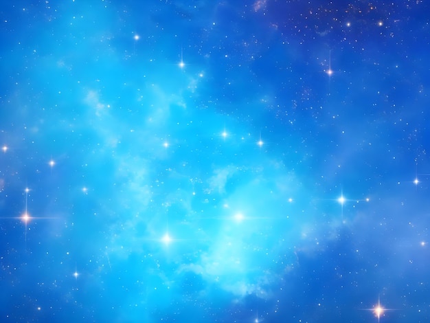 Photo vivid blue nebula with stars illuminating a beautiful smooth cosmic background