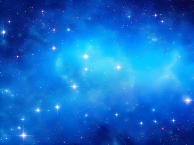 Photo vivid blue nebula with stars illuminating a beautiful smooth cosmic background