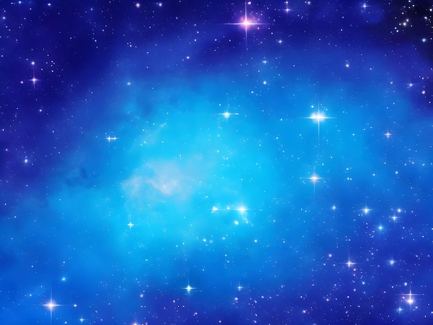 Photo vivid blue nebula with stars illuminating a beautiful smooth cosmic background