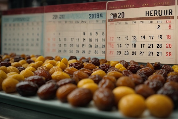 Foto volledige opname van data op de kalender