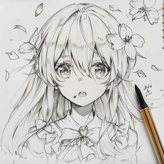 Photo wallpaper of a anime sketch