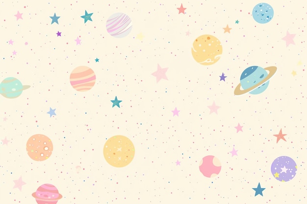 Photo a wallpaper with planets and stars