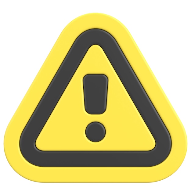 Photo warning sign exclamation mark 3d illustration