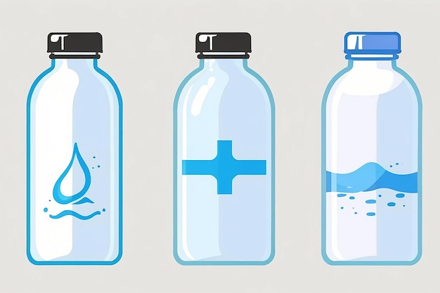 Photo water bottle vector icon pilates iconset