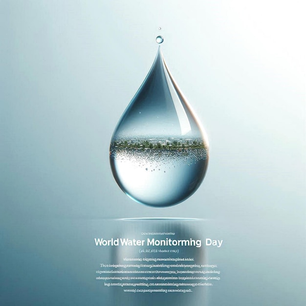 Photo a water drop that says world day day day day