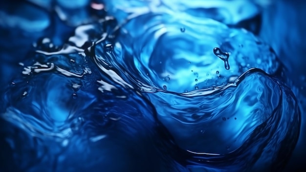 water splash macro close up abstract blue color background high quality big size print