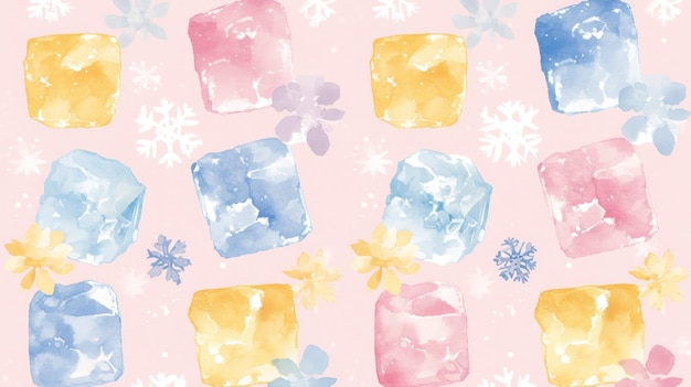 Photo watercolor ice crystal pattern