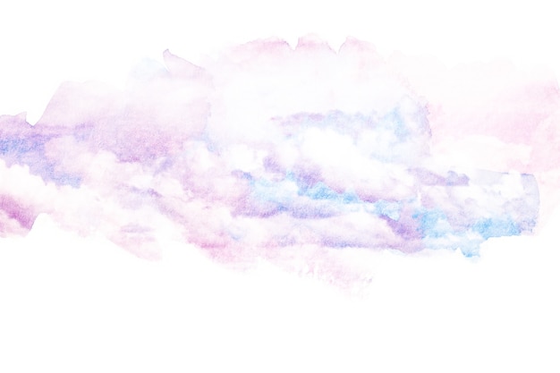 Watercolor illustration of sky with cloud.