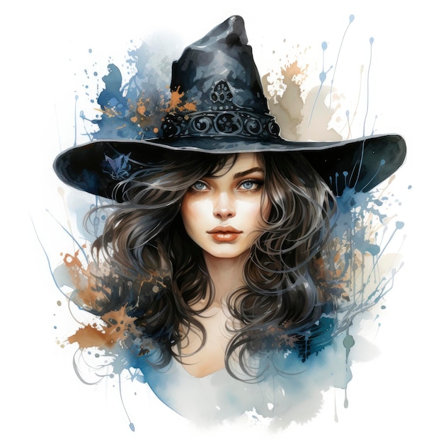 Waterverf gotische heks mystieke fantasy clipart