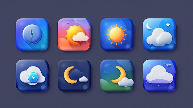 Photo weather icon set uhd wallpaper