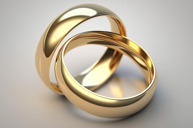 Wedding golden rings isolated. Ai. Display of jewelry illustration jewelry