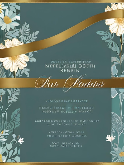 Photo wedding invitation greeting cards floral backgrounds templates with copyspace