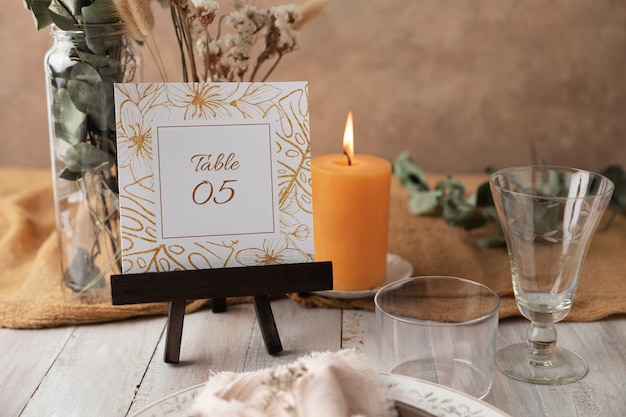 Wedding table number decoration