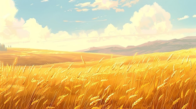 Photo wheat field wallpaper