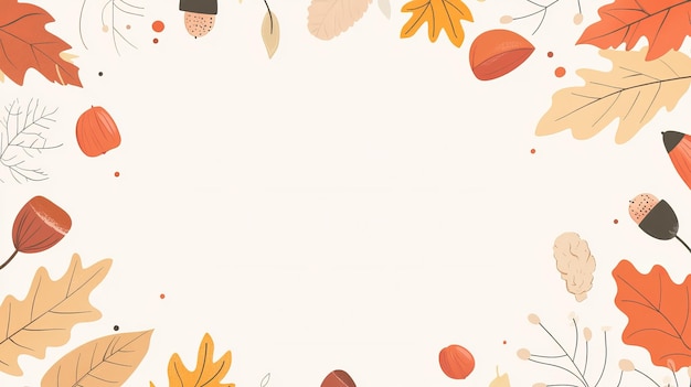 Photo a white background with autumn leaves and a place for the text quot the top right corner