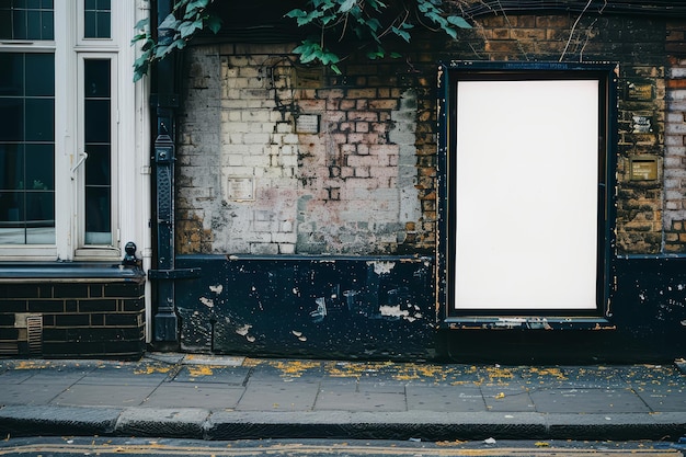 Photo a white billboard on the side of a street