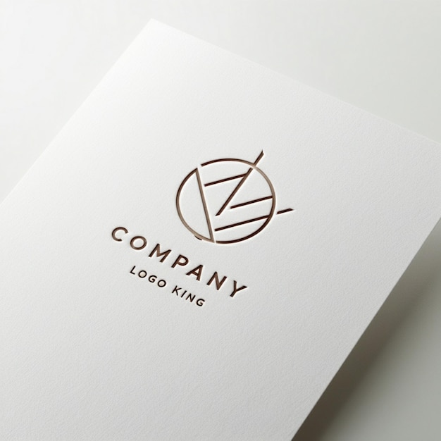 Photo a white card with the company company logo on it