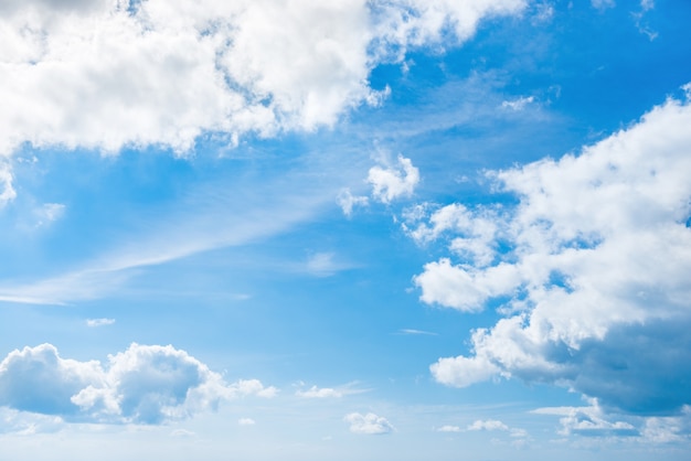 White clouds and blue sky for nature background