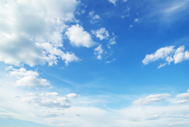 White clouds in blue sky