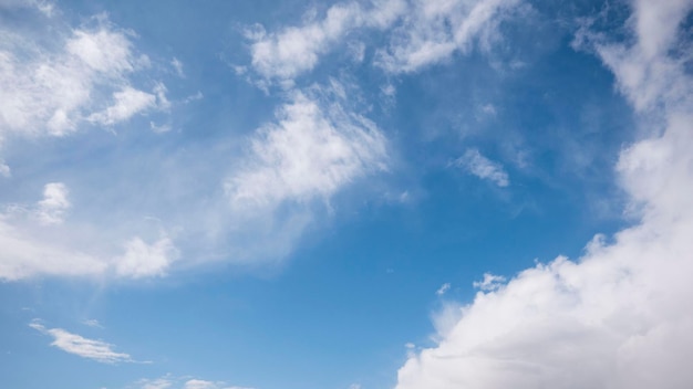 White clouds in the blue sky