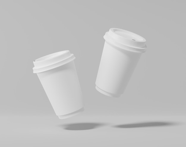 White paper coffee cup mockup Realistic round package