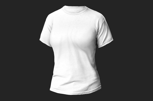 White t-shirt for woman over dark surface