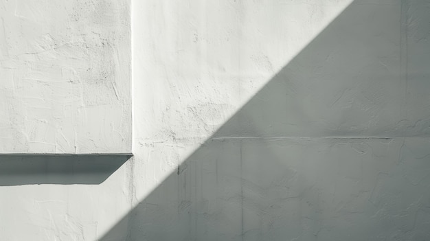 Photo white wall with diagonal shadow in sunlight