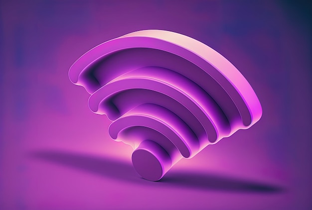 Wifi icon on a purple backdrop in a panoramic design