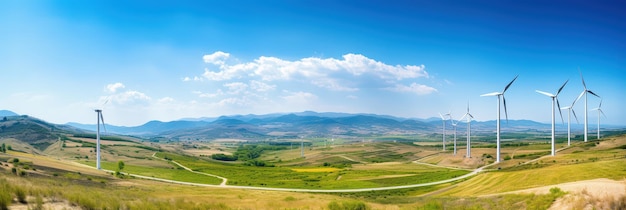 Photo wind turbines in the countryside