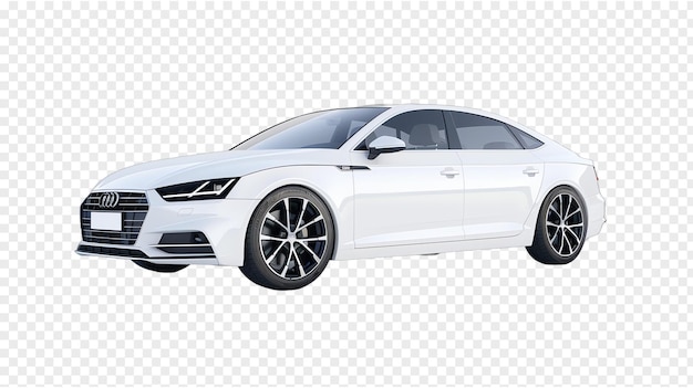 Witte sedan realistische illustratie