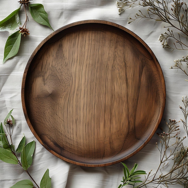 A wooden plate with a wooden handle