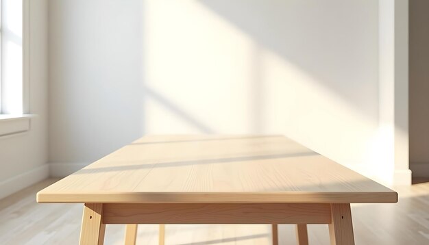 Photo wooden table realistic digital illustration clean surface minimalistic indoor furniture front