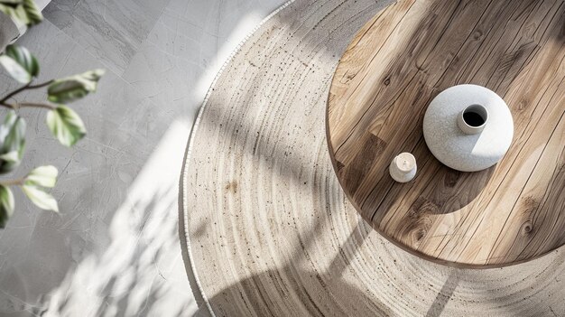 Photo a wooden table with a bottle of wine and a bottle of cream